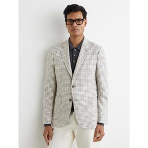 REISS Canty Houndstooth Single-Breasted Blazer
